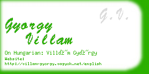 gyorgy villam business card